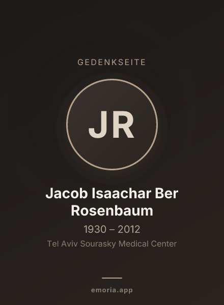 Gedenkportrait von Jacob Isaachar Ber Rosenbaum