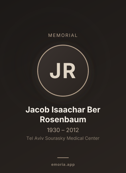 Memorial portrait of Jacob Isaachar Ber Rosenbaum