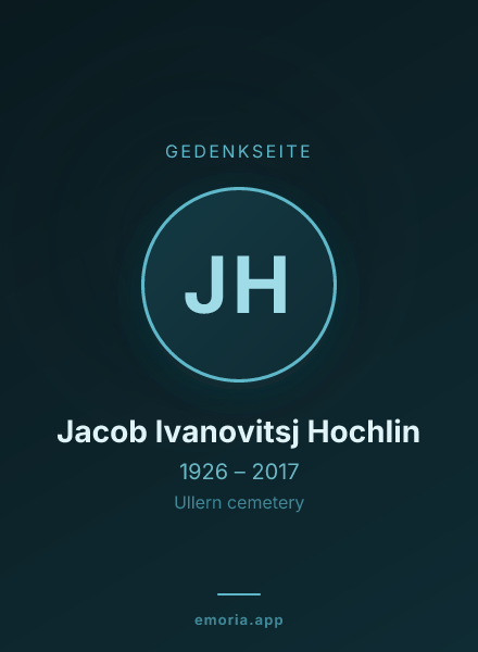 Gedenkportrait von Jacob Ivanovitsj Hochlin