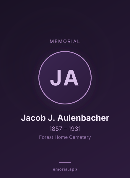 Memorial portrait of Jacob J. Aulenbacher