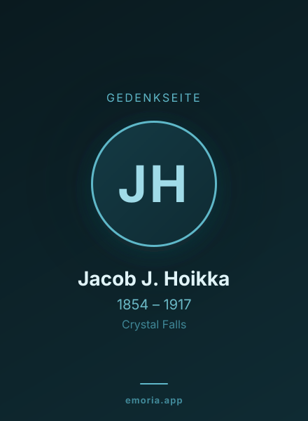 Gedenkportrait von Jacob J. Hoikka