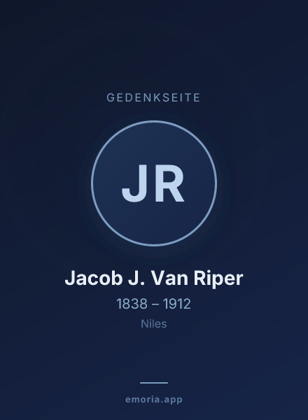 Gedenkportrait von Jacob J. Van Riper