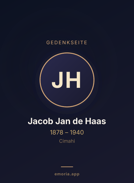 Gedenkportrait von Jacob Jan de Haas