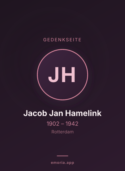 Gedenkportrait von Jacob Jan Hamelink