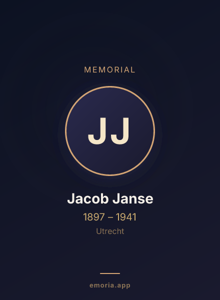 Memorial portrait of Jacob Janse