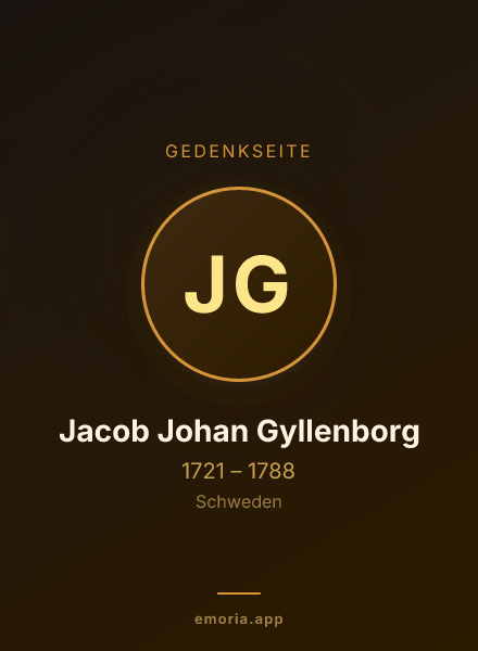 Gedenkportrait von Jacob Johan Gyllenborg