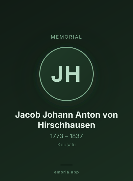 Memorial portrait of Jacob Johann Anton von Hirschhausen