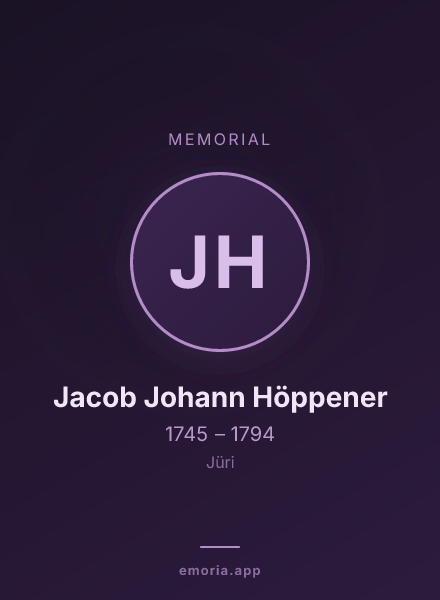 Memorial portrait of Jacob Johann Höppener