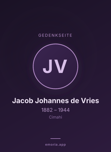 Gedenkportrait von Jacob Johannes de Vries