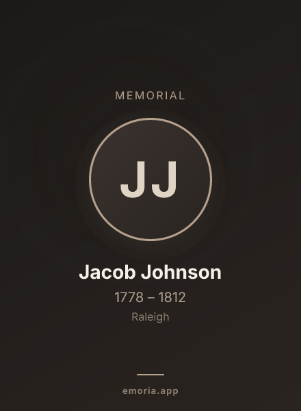 Memorial portrait of Jacob Johnson
