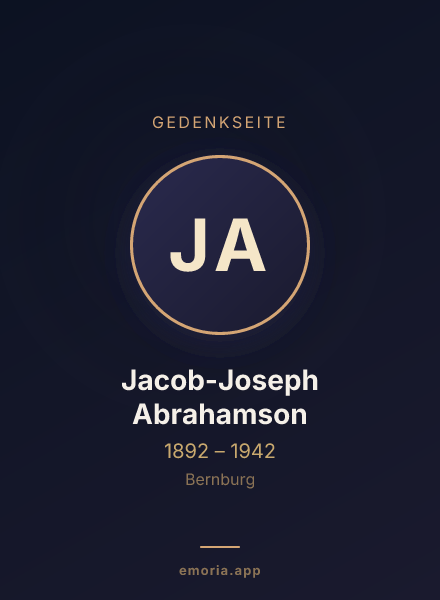 Gedenkportrait von Jacob-Joseph Abrahamson