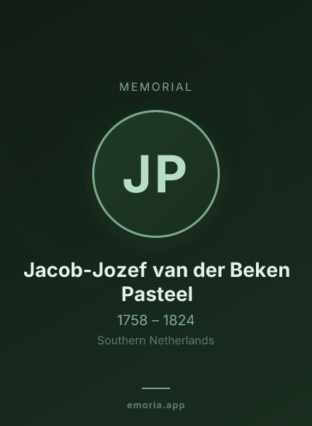 Memorial portrait of Jacob-Jozef van der Beken Pasteel