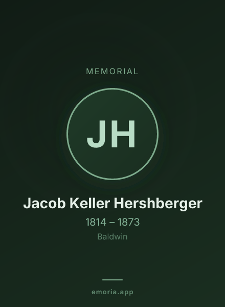Memorial portrait of Jacob Keller Hershberger