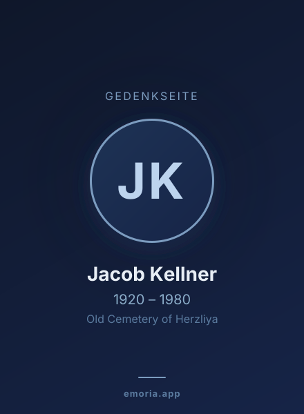 Gedenkportrait von Jacob Kellner