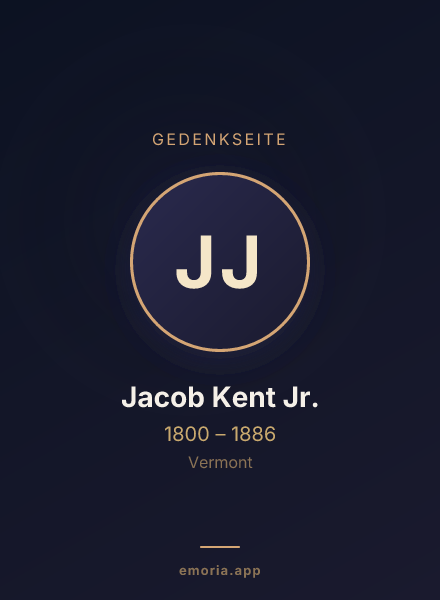 Gedenkportrait von Jacob Kent Jr.