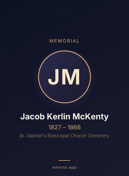 Memorial portrait of Jacob Kerlin McKenty