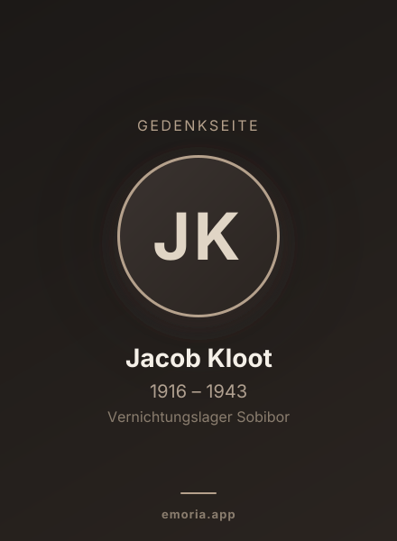Gedenkportrait von Jacob Kloot