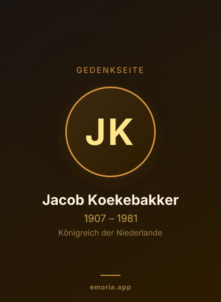 Gedenkportrait von Jacob Koekebakker