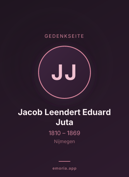 Gedenkportrait von Jacob Leendert Eduard Juta