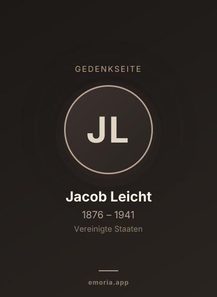 Gedenkportrait von Jacob Leicht
