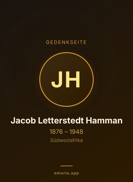 Gedenkportrait von Jacob Letterstedt Hamman