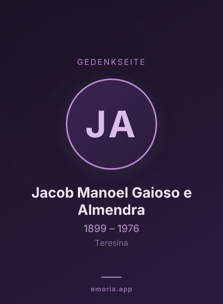 Gedenkportrait von Jacob Manoel Gaioso e Almendra