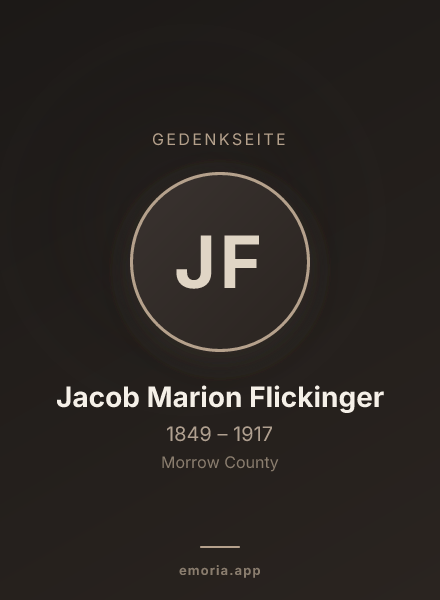 Gedenkportrait von Jacob Marion Flickinger