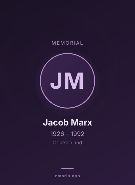 Memorial portrait of Jacob Marx