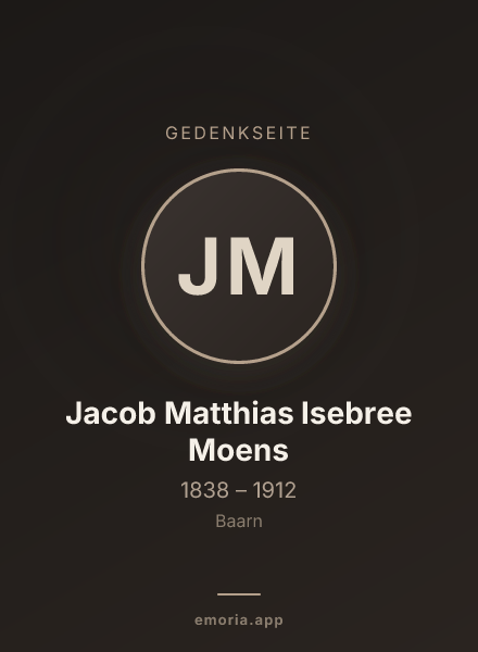 Gedenkportrait von Jacob Matthias Isebree Moens