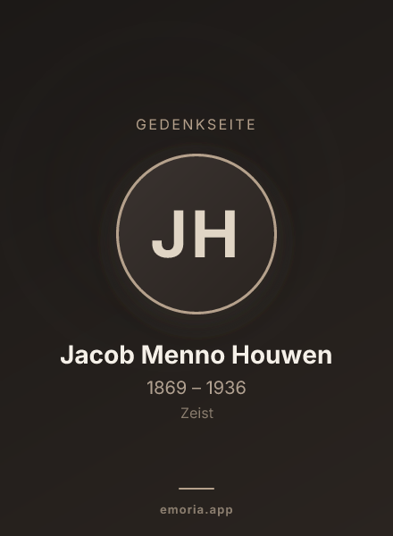 Gedenkportrait von Jacob Menno Houwen
