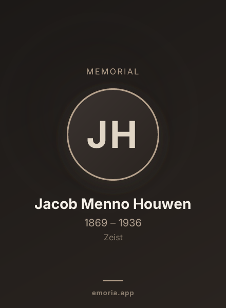 Memorial portrait of Jacob Menno Houwen