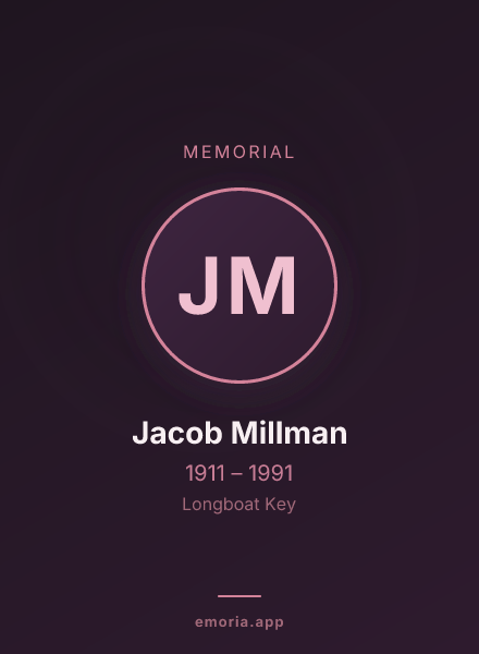 Memorial portrait of Jacob Millman