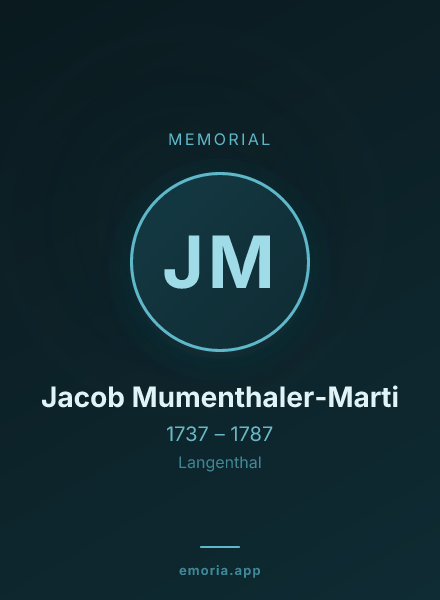 Memorial portrait of Jacob Mumenthaler-Marti