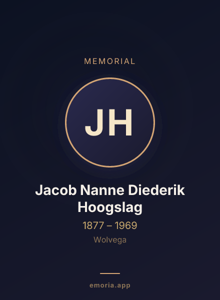 Memorial portrait of Jacob Nanne Diederik Hoogslag