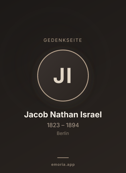 Gedenkportrait von Jacob Nathan Israel