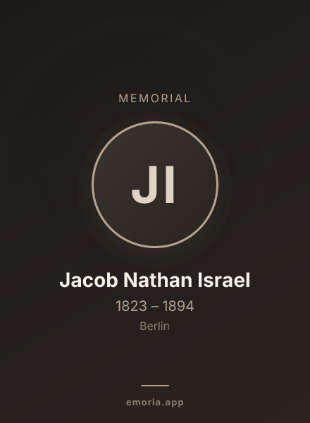 Memorial portrait of Jacob Nathan Israel