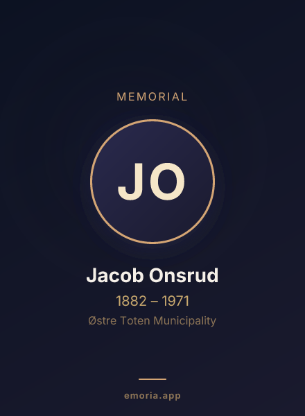 Memorial portrait of Jacob Onsrud