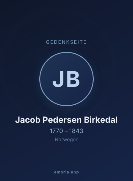 Gedenkportrait von Jacob Pedersen Birkedal