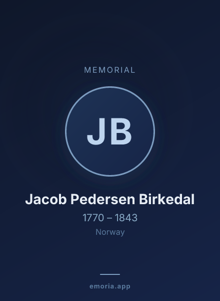 Memorial portrait of Jacob Pedersen Birkedal