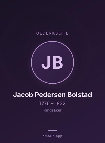 Gedenkportrait von Jacob Pedersen Bolstad