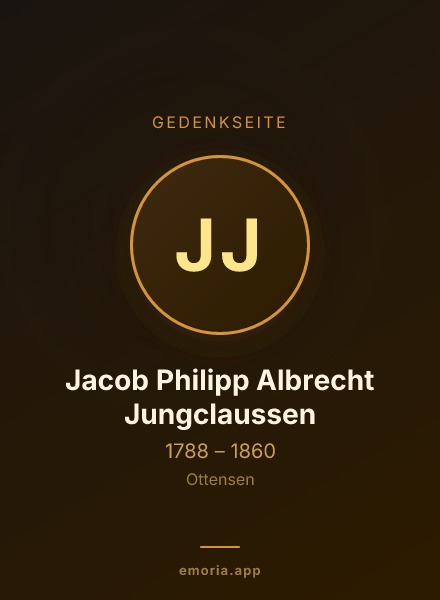 Gedenkportrait von Jacob Philipp Albrecht Jungclaussen