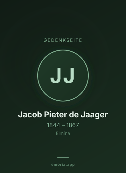 Gedenkportrait von Jacob Pieter de Jaager