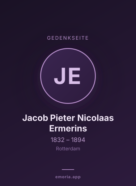 Gedenkportrait von Jacob Pieter Nicolaas Ermerins