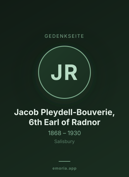 Gedenkportrait von Jacob Pleydell-Bouverie, 6th Earl of Radnor