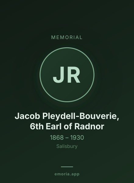 Memorial portrait of Jacob Pleydell-Bouverie, 6th Earl of Radnor