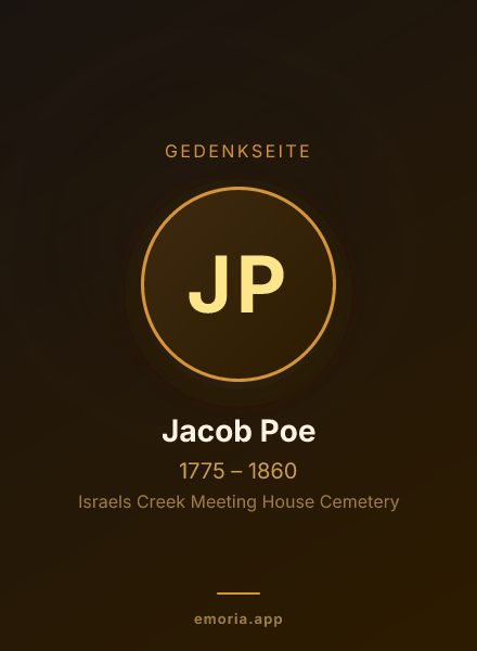 Gedenkportrait von Jacob Poe
