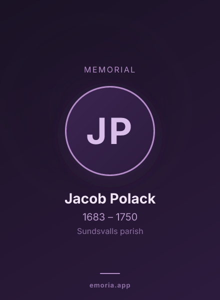 Memorial portrait of Jacob Polack