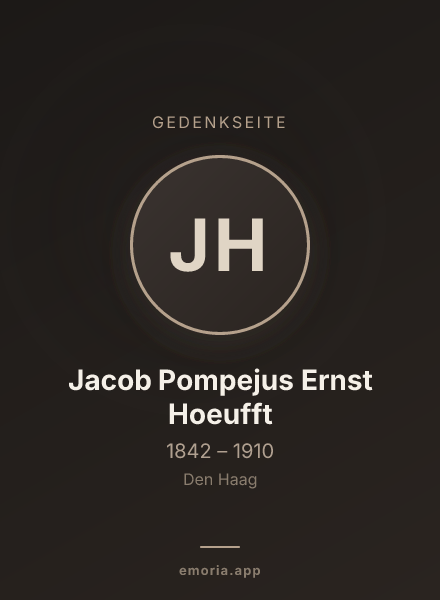 Gedenkportrait von Jacob Pompejus Ernst Hoeufft