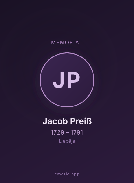 Memorial portrait of Jacob Preiß