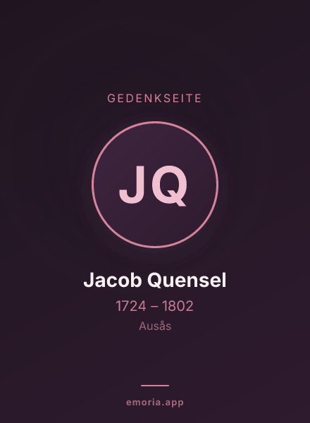 Gedenkportrait von Jacob Quensel